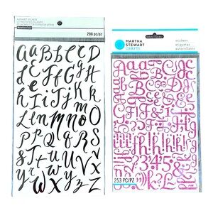 NWT Martha Stewart Crafts & Recollections Pink/Black 461 Alphabet Stickers